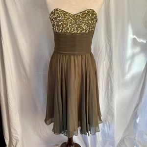 Vintage Betsey Johnson Olive Sequin Cocktail Dress